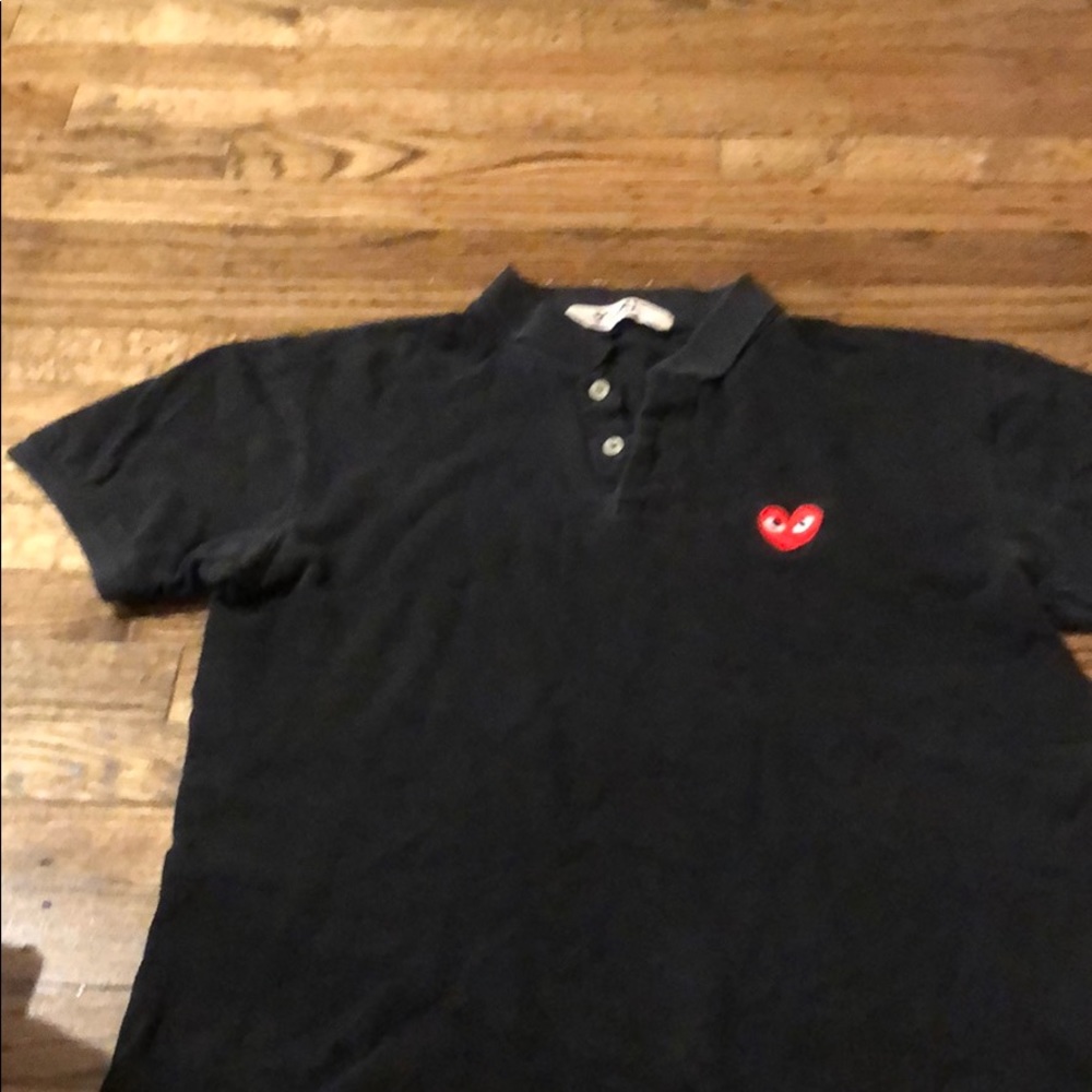 Commes does garçon black polo